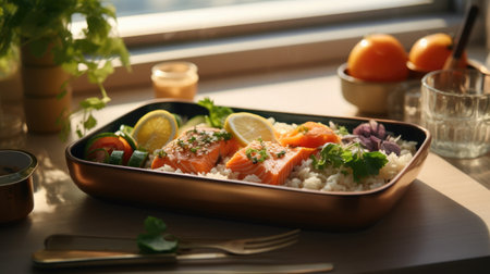 stainless steel bento box for lunch food. Asian style.の素材