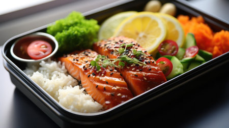 stainless steel bento box for lunch food. Asian style.の素材