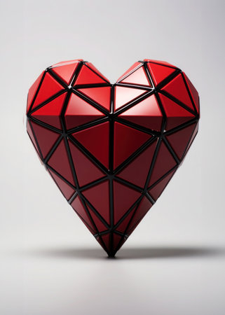 Geometric polygonal heart. Composition for Valentine's Day.の素材