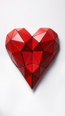 Geometric polygonal heart. Composition for Valentine's Day.の素材