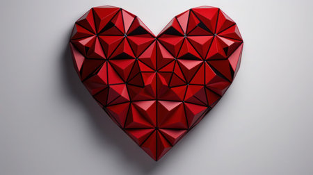 Geometric polygonal heart. Composition for Valentine's Day.の素材