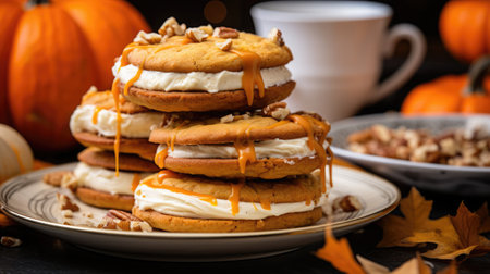 Pumpkin Cheesecake Cookies: A Heavenly Dessert Experience.の素材