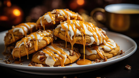 Pumpkin Cheesecake Cookies: A Heavenly Dessert Experience.の素材