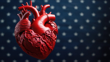 American Heart Month Concept, Creative minimalistic concept.の素材