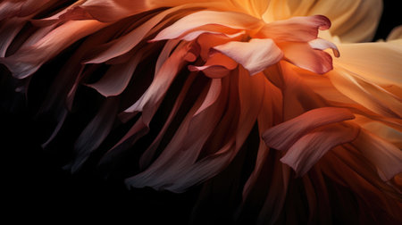 A magnified view of a chrysanthemum's complex structure, each petal catching the light in a spectrum of colors. Macro shootの素材