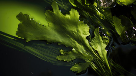 Green algae Chlorophyta seaweed. Aquatic Plantsの素材
