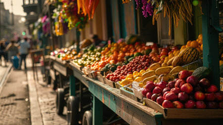 Mardi Gras street vendor cart, outdoor setting, festival scene, street celebration, street festival foodの素材