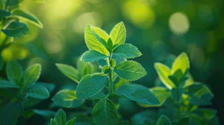 Herb Therapy, Licorice Plant Growing in the Wild, Natural Adaptogen.の素材