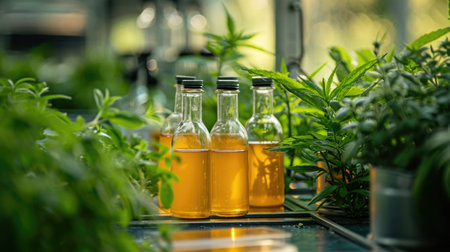 Sustainable Plant Milking Process: Laboratory setting showing the process of plant milking, focus on eco-friendly and sustainable methods. An Innovative and Sustainable Process to Produce Highly Active Extracts from Plant Rootsの素材