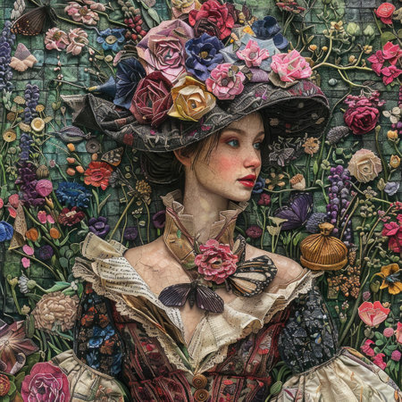 Amazing fabric paintings made using the patchwork technique. National Textile Dayの素材