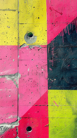 terracotta and light green colors, geometric stories background, pop art magazine illustration.の素材
