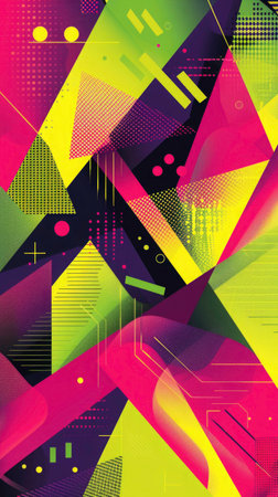 terracotta and light green colors, geometric stories background, pop art magazine illustration.の素材