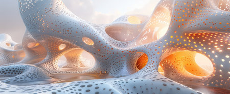 High-resolution image of a structure covered in a light-absorbing material, emphasizing its potential in stealth technology and solar power absorption.の素材