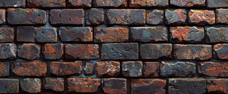 Detailed view of a brick pattern, showcasing the alignment and joint work for a structured backdrop .の素材