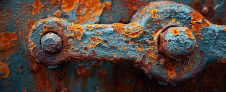 Macro view of rusted metal, showcasing its textured patina and rich colors for an industrial vibe.の素材