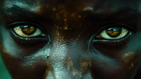 Overcoming Adversity, Medium Shot of a Determined African Person's Face, Grit and Resilience in Their Expression, Overcoming Challenges with Strength and Resolve.の素材