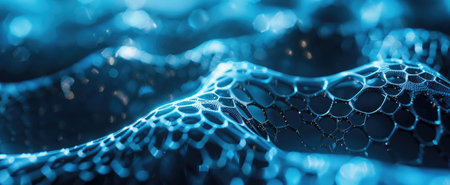 High-resolution image of nanocomposite materials, emphasizing their strength and lightweight characteristics for futuristic designs .の素材
