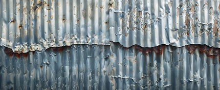 High-resolution photograph of corrugated metal, emphasizing its wave-like pattern and durability for an edgy backdrop.の素材