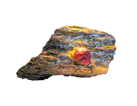 Gemstone precious garnet isolated on white backgroundの写真素材