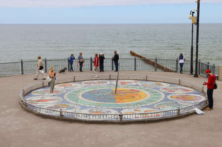 Sundial (Zodiac) on the boardwalk of the city of Svetlogorsk, Russia. Photographed June 13, 2020のeditorial素材
