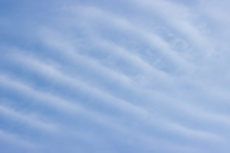 Cirrus clouds in the sky before the weather changes.の写真素材