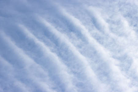 Cirrus clouds in the sky before the weather changes.の写真素材
