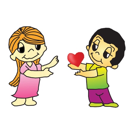 Vector illustration of character inserts Love is    のイラスト素材