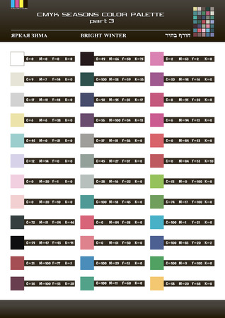CMYK seasons colors palette - part3 - Bright Winter のイラスト素材