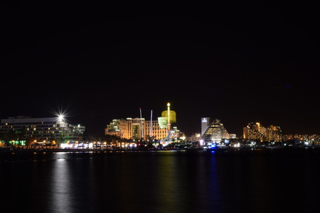 Night Eilat - North beach summer viewの写真素材