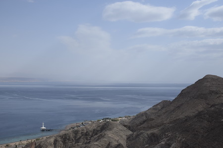 Eilat gulf - view from Eilat mountains - red seaの写真素材
