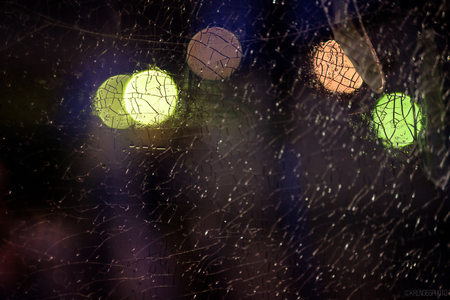 broken glass and bokehの写真素材