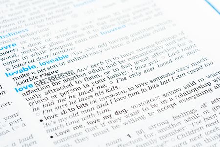 Love word in dictionaryの写真素材