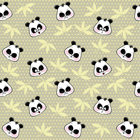 seamless background from the muzzles Pandaのイラスト素材