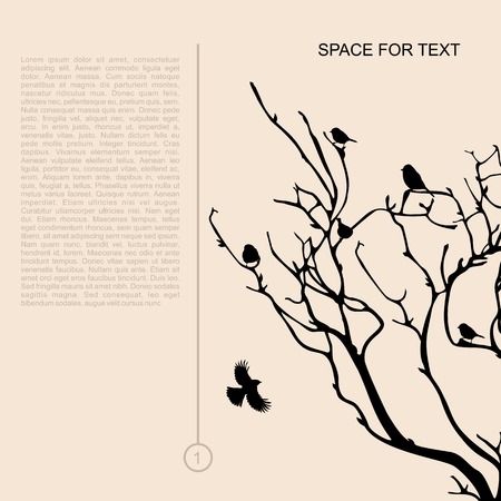 birds on dry branchesのイラスト素材
