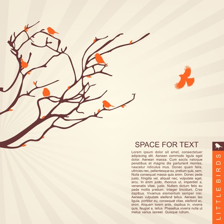little birds on the branchesのイラスト素材