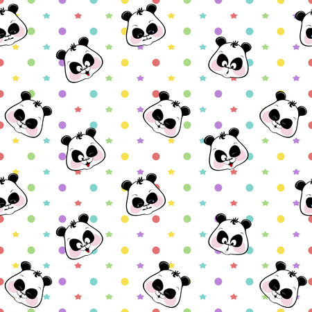 seamless background from the muzzles of the Panda on the bambooのイラスト素材