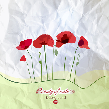 Abstract background with flowers on paperのイラスト素材