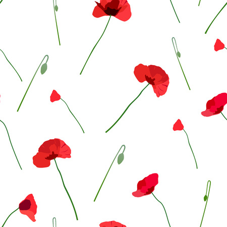 seamless pattern of red flowersのイラスト素材