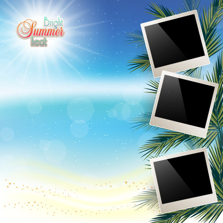 Abstract sea background with white sand and a place for photos.のイラスト素材