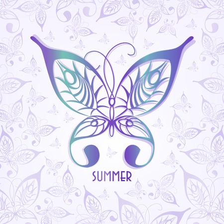 graphic butterfly.Illustration of a summer insect.のイラスト素材