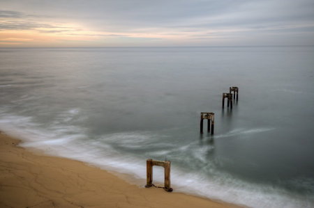 The California coast and Davenport pier.の写真素材