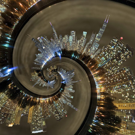 Downtown Chicago skyline caught in a time warp.