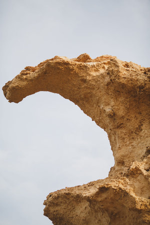 Close up view of a rock formation at the Algarve, Portugal.