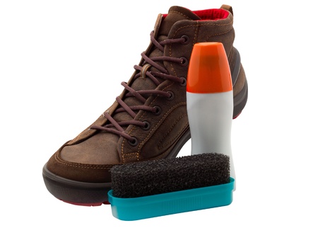 Beautiful shoes and excellent facilities for the care of the boots.の写真素材