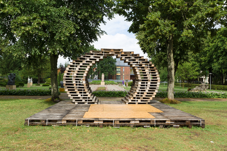 PALANGA, LITHUANIA - AUGUST 08,2015: In the streets of Palanga. Palanga is the largest resort town in Lithuania.のeditorial素材