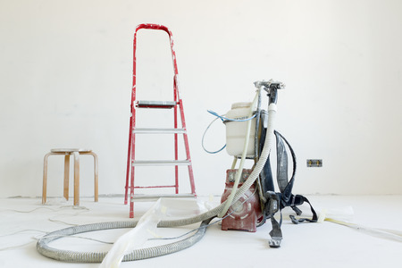 repairs in the apartment at the painting stageの写真素材
