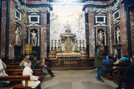 Vilnius, Lithuania - October 16, 2016: Vilnius is a tourist and cultural center of Lithuania. Inside the Cathedral of Vilnius.のeditorial素材