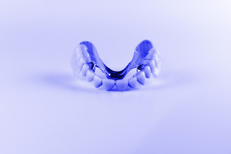 Clasp prosthesis with and attachments fixing ceramic crownsの写真素材