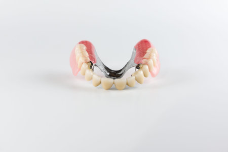Clasp prosthesis with and attachments fixing ceramic crowns