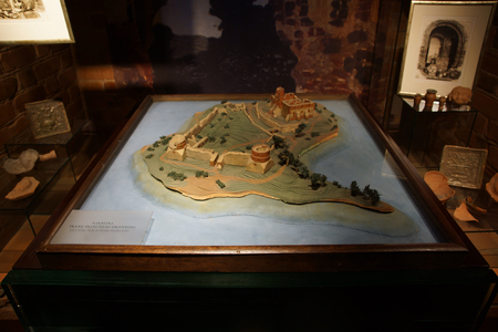 Trakai, Lithuania - October 16, 2016: Trakai castle on the lakes is visited by hundreds of thousands of tourists every year. Inside the castle premises.のeditorial素材